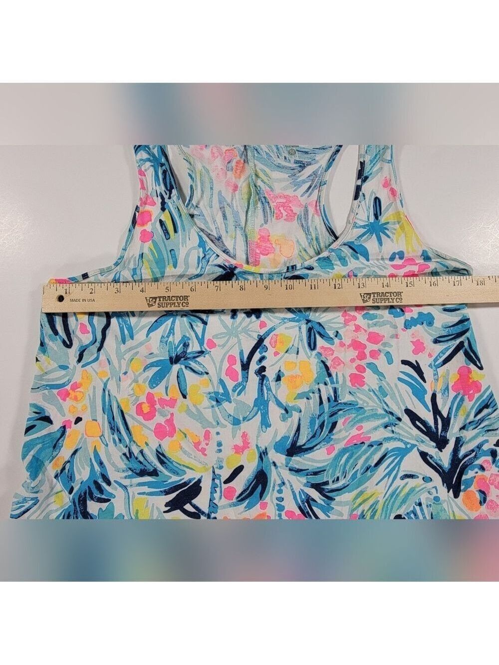 Lilly Pulitzer Dress Womens Medium Melle Serene Blue Tippy Top Pima Tank Beach - Picture 5 of 7